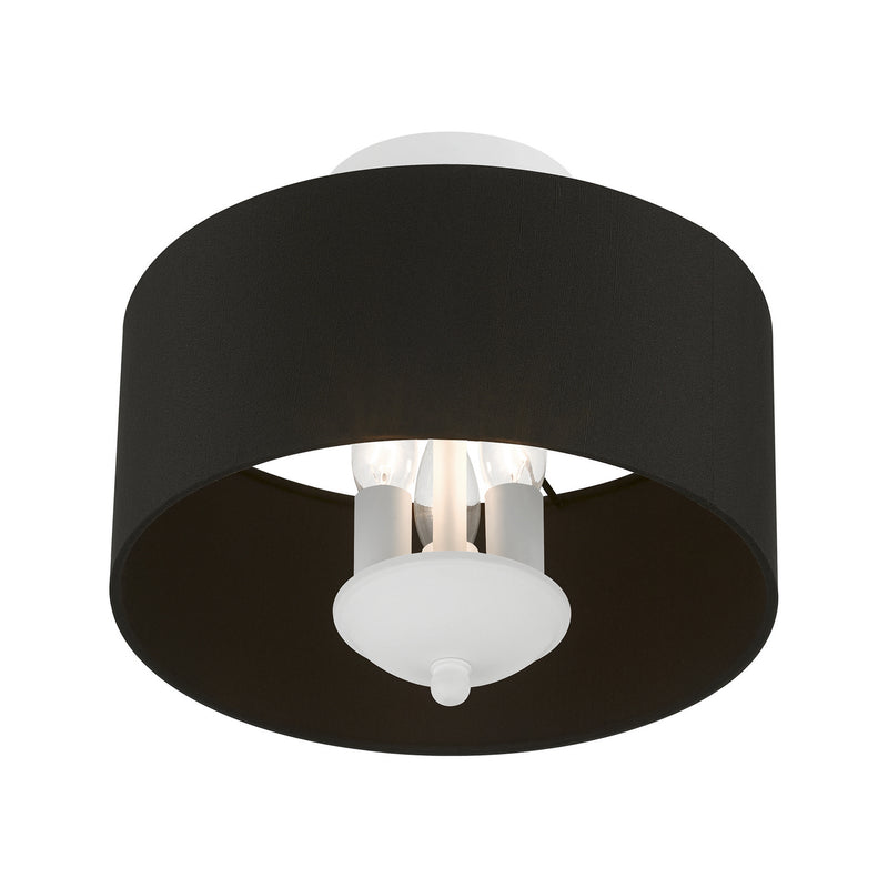Livex Lighting 40111-03 Three Light Semi-Flush Mount, White