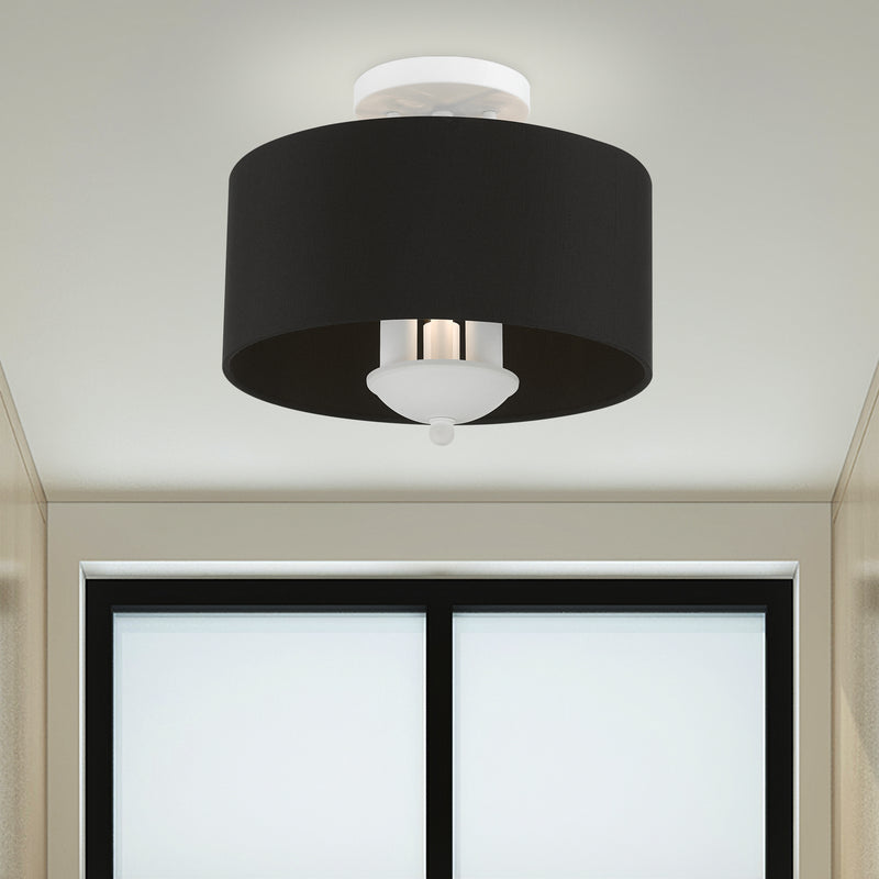 Livex Lighting 40111-03 Three Light Semi-Flush Mount, White