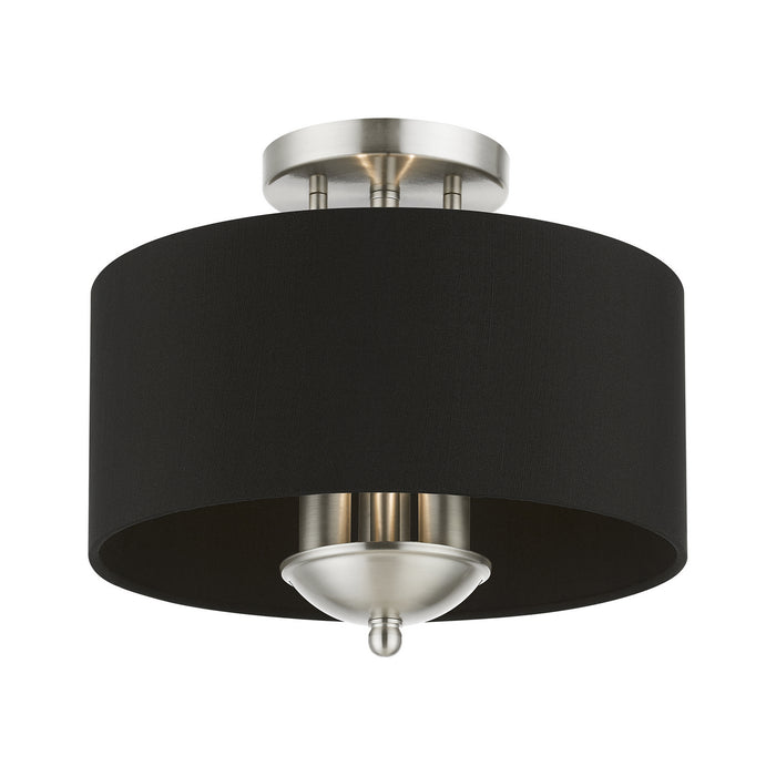 Livex Lighting 40111-91 Three Light Semi-Flush Mount, Brushed Nickel
