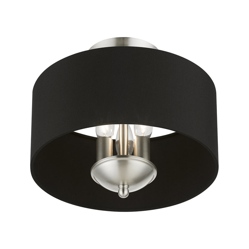 Livex Lighting 40111-91 Three Light Semi-Flush Mount, Brushed Nickel
