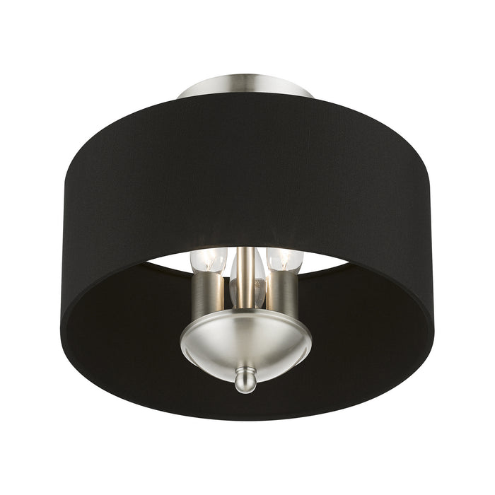 Livex Lighting 40111-91 Three Light Semi-Flush Mount, Brushed Nickel