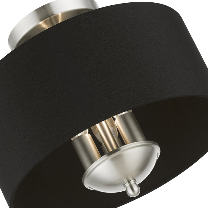 Livex Lighting 40111-91 Three Light Semi-Flush Mount, Brushed Nickel