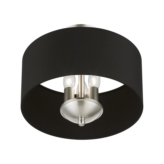 Livex Lighting 40111-91 Three Light Semi-Flush Mount, Brushed Nickel