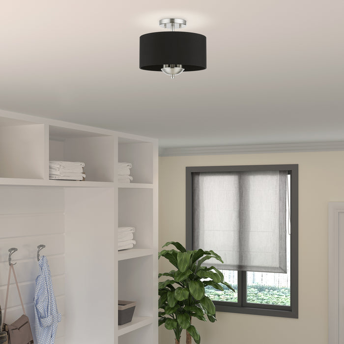Livex Lighting 40111-91 Three Light Semi-Flush Mount, Brushed Nickel