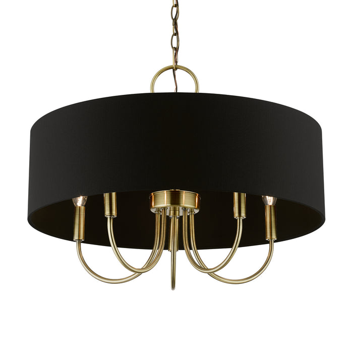 Livex Lighting 40115-01 Five Light Pendant, Antique Brass