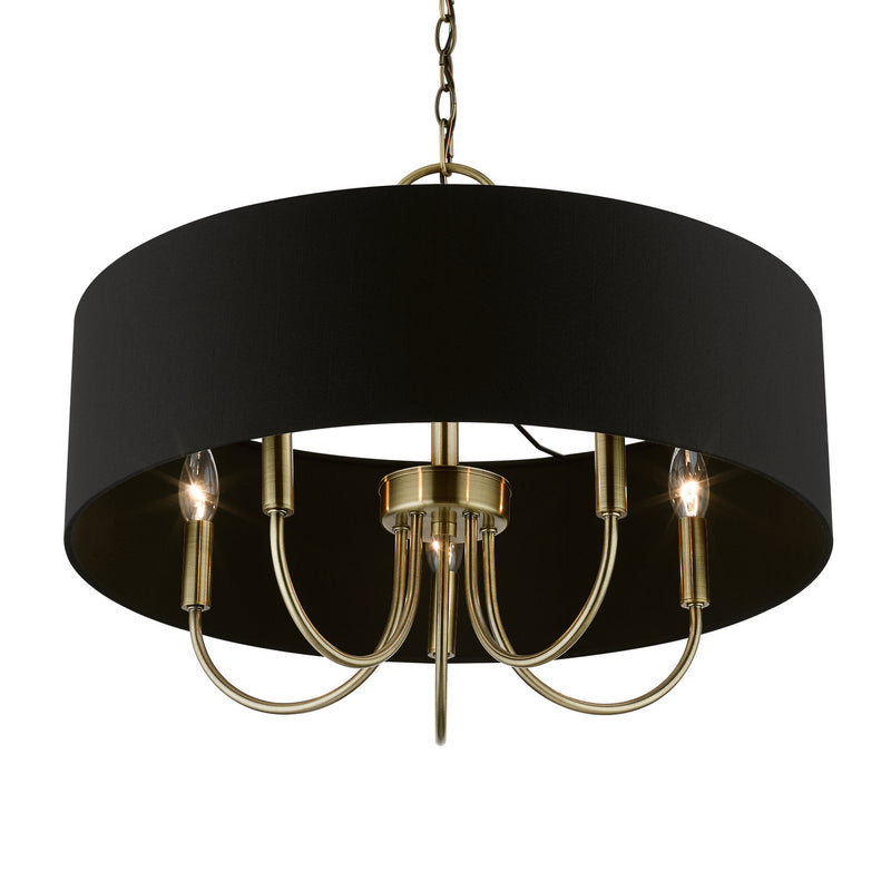 Livex Lighting 40115-01 Five Light Pendant, Antique Brass