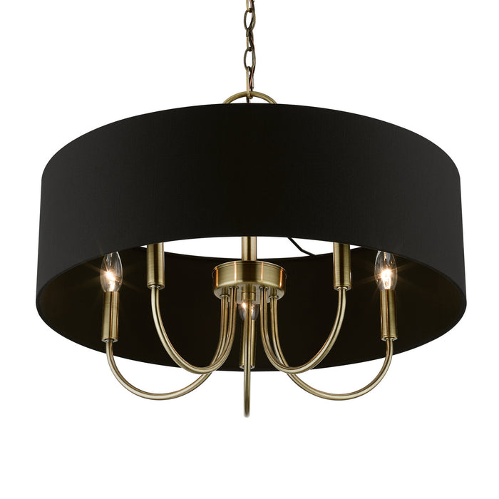 Livex Lighting 40115-01 Five Light Pendant, Antique Brass