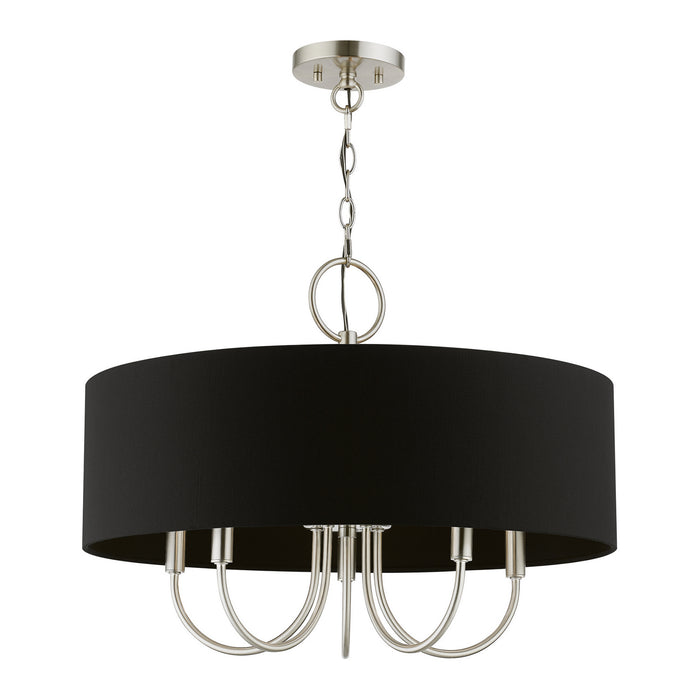 Livex Lighting 40115-91 Five Light Pendant, Brushed Nickel