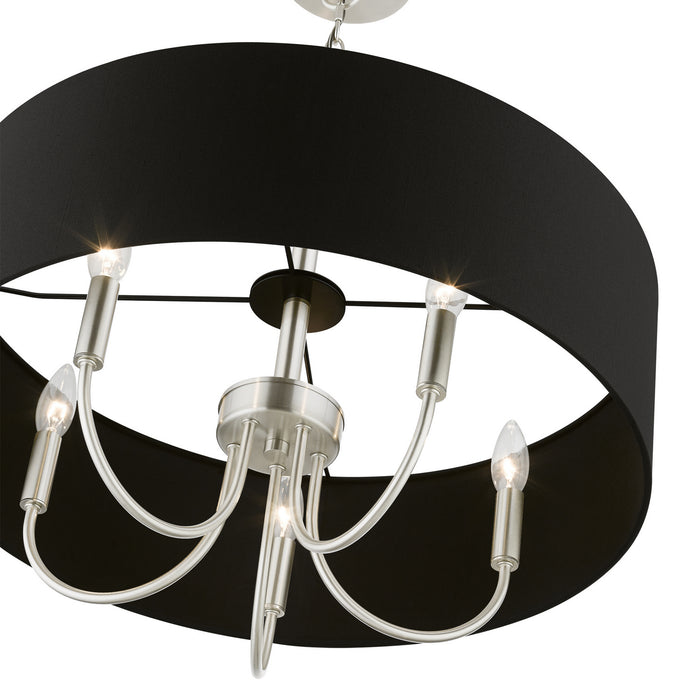 Livex Lighting 40115-91 Five Light Pendant, Brushed Nickel