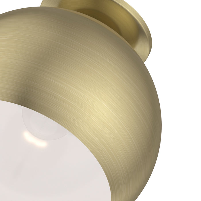 Livex Lighting 40800-01 One Light Flush Mount, Antique Brass