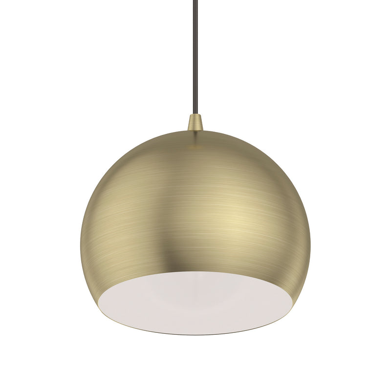 Livex Lighting 40801-01 One Light Pendant, Antique Brass