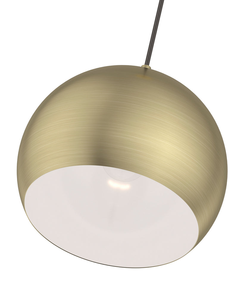 Livex Lighting 40801-01 One Light Pendant, Antique Brass