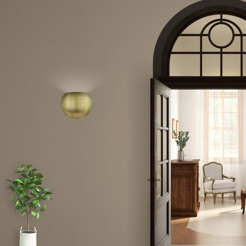 Livex Lighting 40802-01 One Light Wall Sconce, Antique Brass