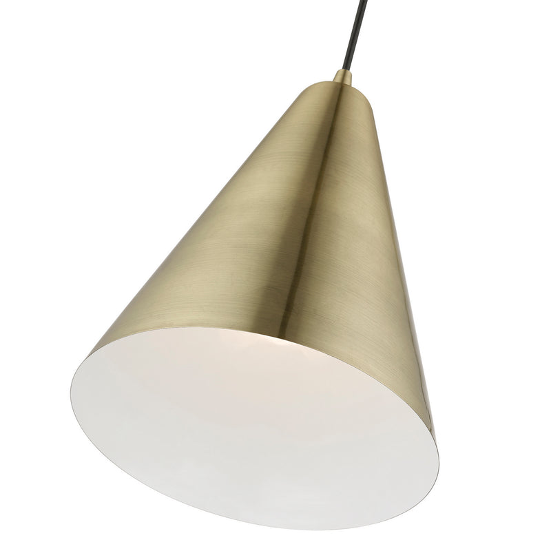 Livex Lighting 40852-01 One Light Pendant, Antique Brass