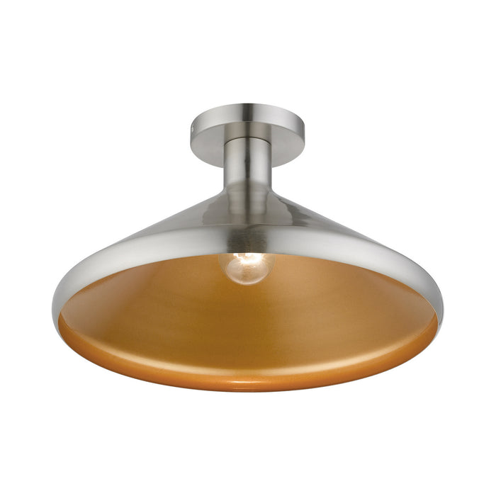 Livex Lighting 40950-91 One Light Semi-Flush Mount, Brushed Nickel