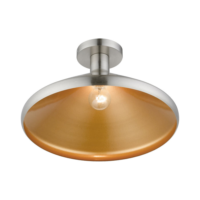 Livex Lighting 40950-91 One Light Semi-Flush Mount, Brushed Nickel