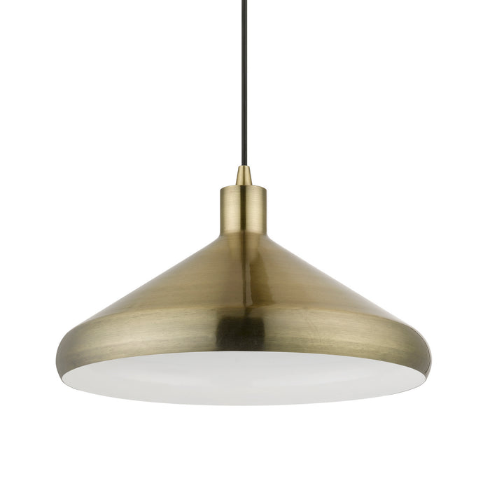 Livex Lighting 40953-01 One Light Pendant, Antique Brass
