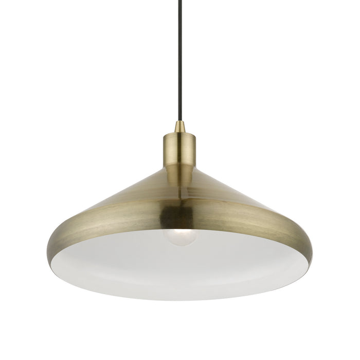 Livex Lighting 40953-01 One Light Pendant, Antique Brass