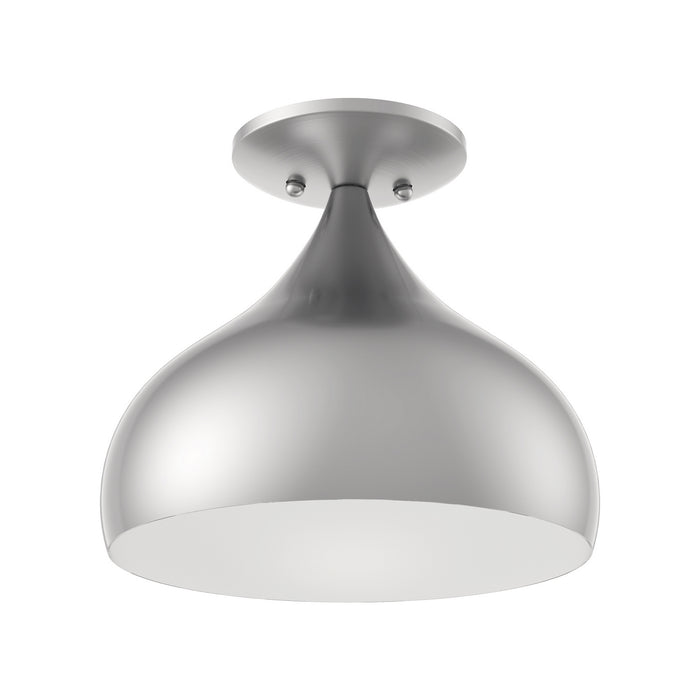 Livex Lighting 40980-91 One Light Semi-Flush Mount, Brushed Nickel