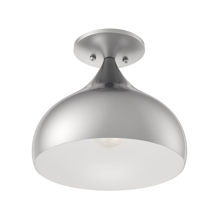 Livex Lighting 40980-91 One Light Semi-Flush Mount, Brushed Nickel
