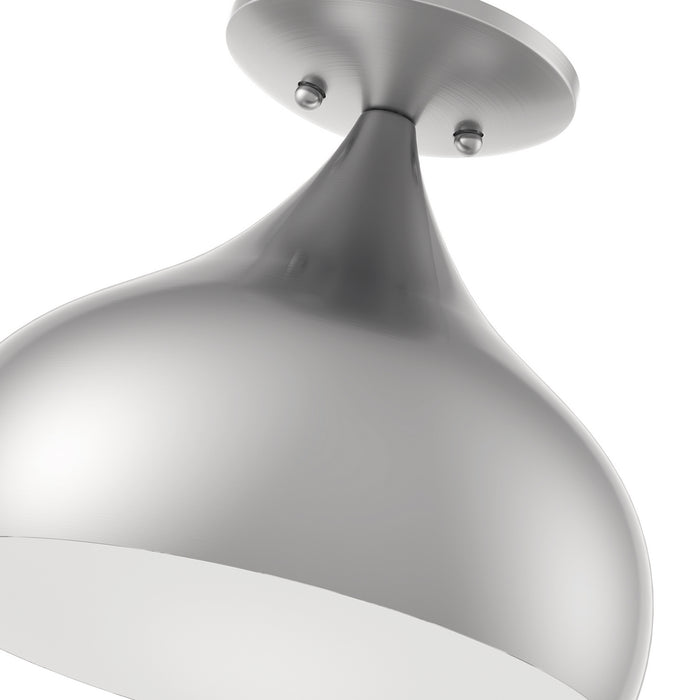 Livex Lighting 40980-91 One Light Semi-Flush Mount, Brushed Nickel