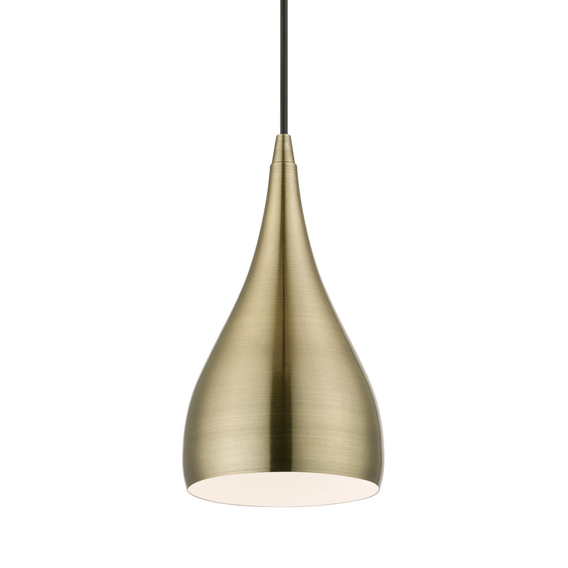 Livex Lighting 40981-01 One Light Pendant, Antique Brass