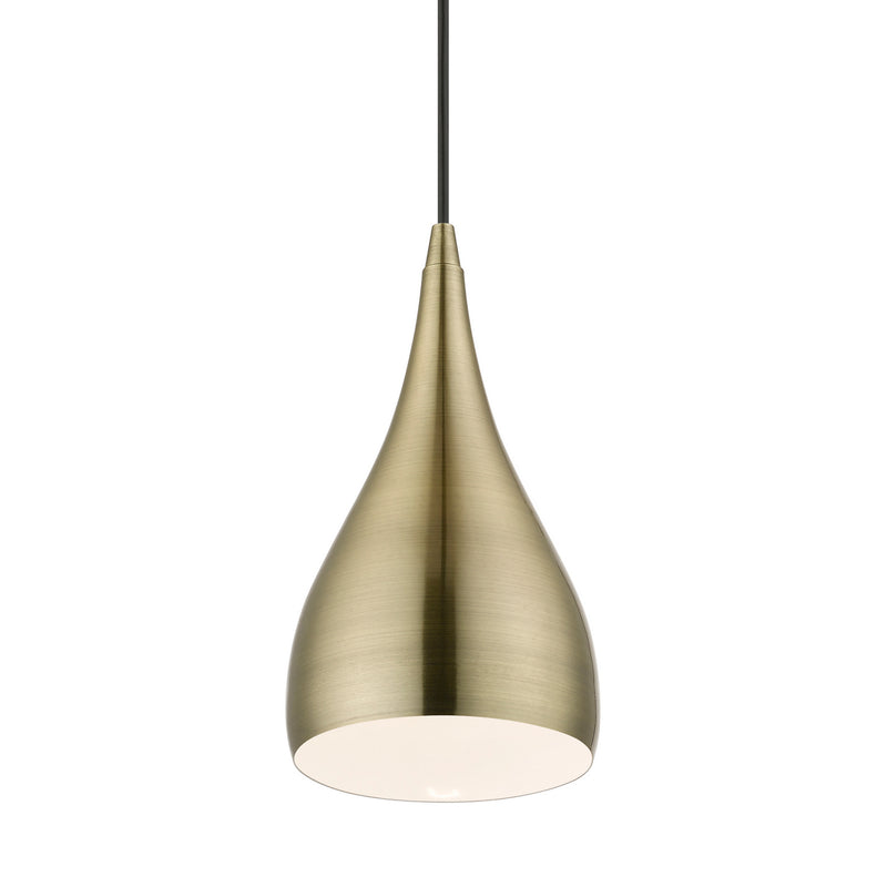 Livex Lighting 40981-01 One Light Pendant, Antique Brass