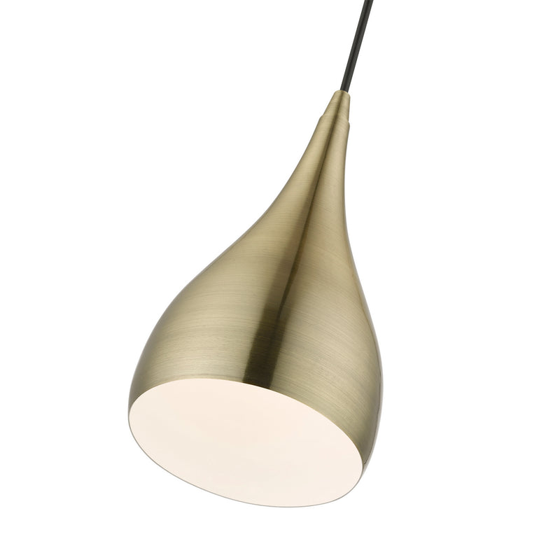 Livex Lighting 40981-01 One Light Pendant, Antique Brass