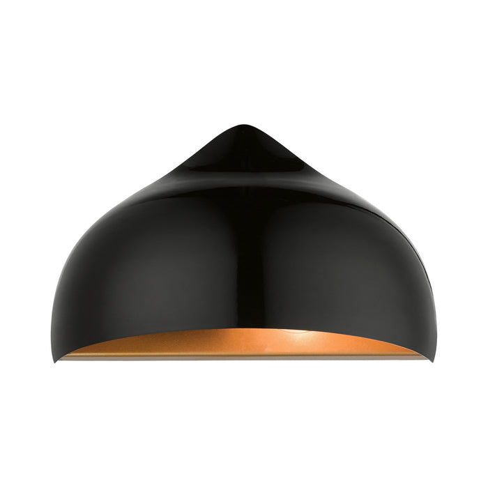 Livex Lighting 40987-68 One Light Wall Sconce, Shiny Black