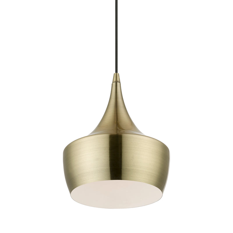 Livex Lighting 40991-01 One Light Pendant, Antique Brass