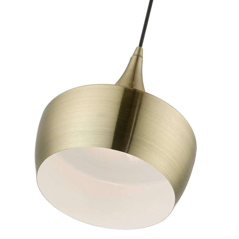 Livex Lighting 40991-01 One Light Pendant, Antique Brass
