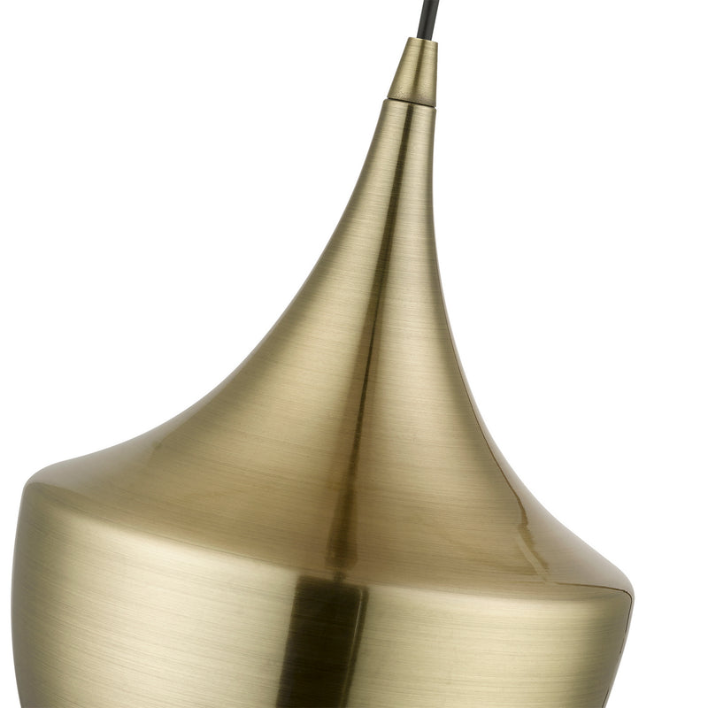 Livex Lighting 40991-01 One Light Pendant, Antique Brass