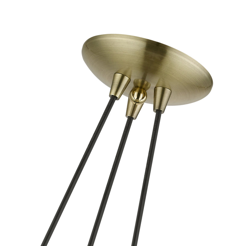 Livex Lighting 40993-01 Three Light Pendant, Antique Brass