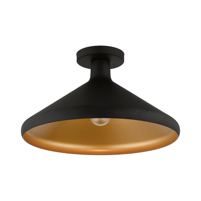 Livex Lighting 41020-04 One Light Semi-Flush Mount, Black
