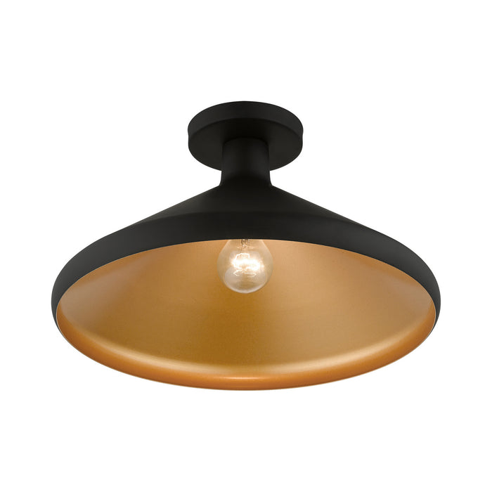 Livex Lighting 41020-04 One Light Semi-Flush Mount, Black