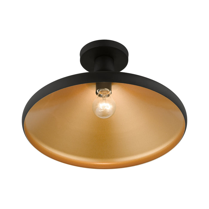 Livex Lighting 41020-04 One Light Semi-Flush Mount, Black