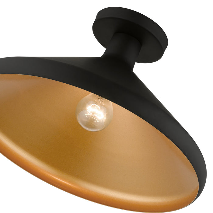 Livex Lighting 41020-04 One Light Semi-Flush Mount, Black