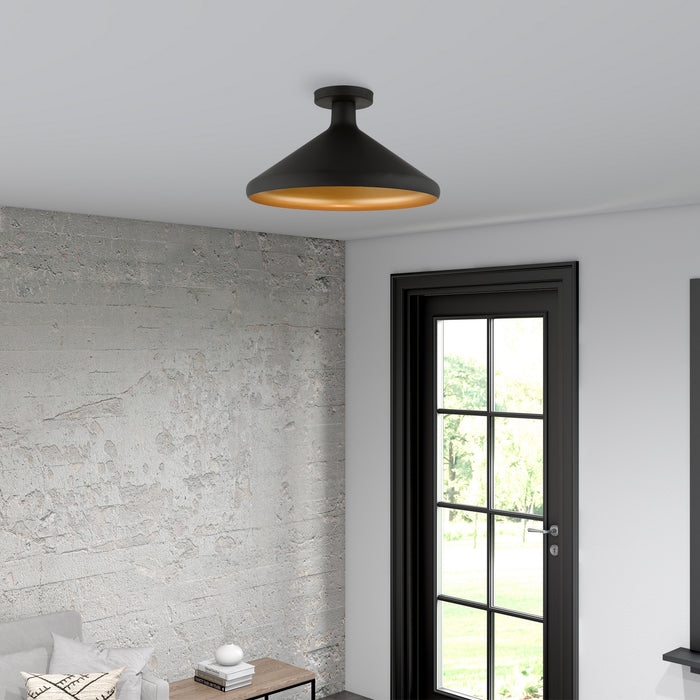 Livex Lighting 41020-04 One Light Semi-Flush Mount, Black