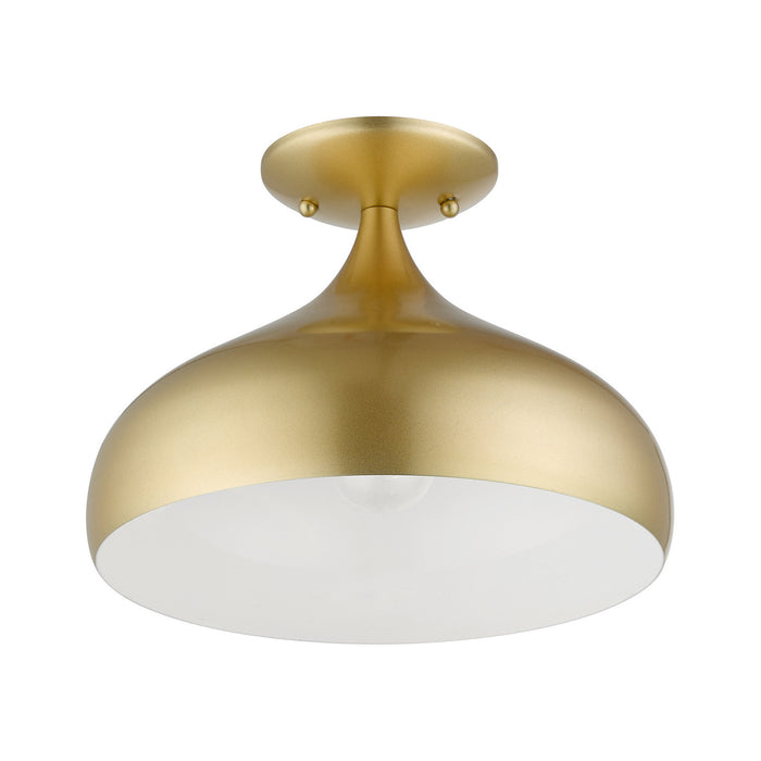 Livex Lighting 41050-33 One Light Semi-Flush Mount, Soft Gold