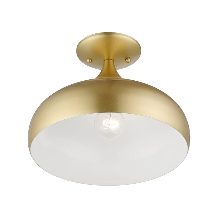 Livex Lighting 41050-33 One Light Semi-Flush Mount, Soft Gold