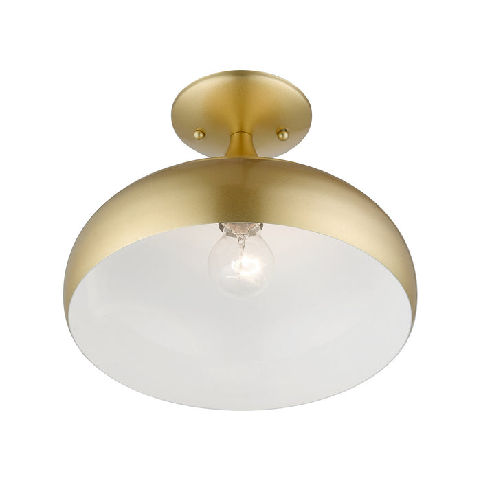 Livex Lighting 41050-33 One Light Semi-Flush Mount, Soft Gold