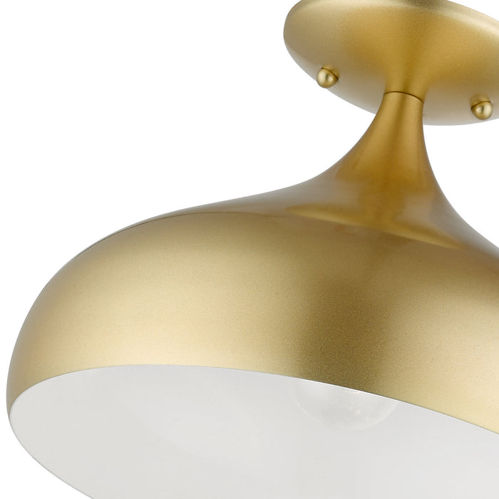 Livex Lighting 41050-33 One Light Semi-Flush Mount, Soft Gold