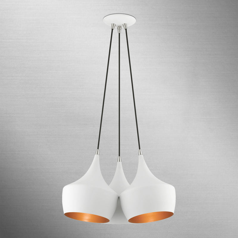 Livex Lighting 41083-03 Three Light Pendant, White