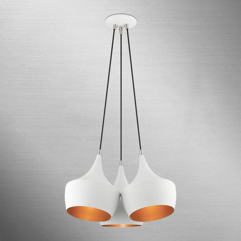 Livex Lighting 41083-03 Three Light Pendant, White