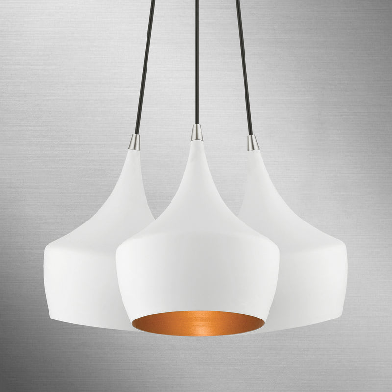 Livex Lighting 41083-03 Three Light Pendant, White