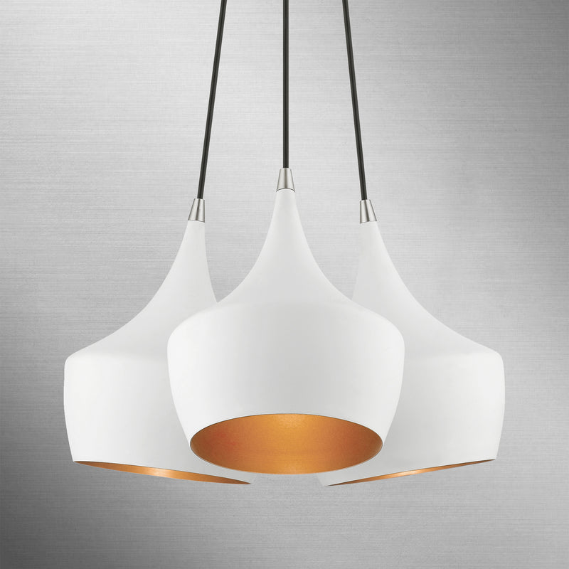 Livex Lighting 41083-03 Three Light Pendant, White