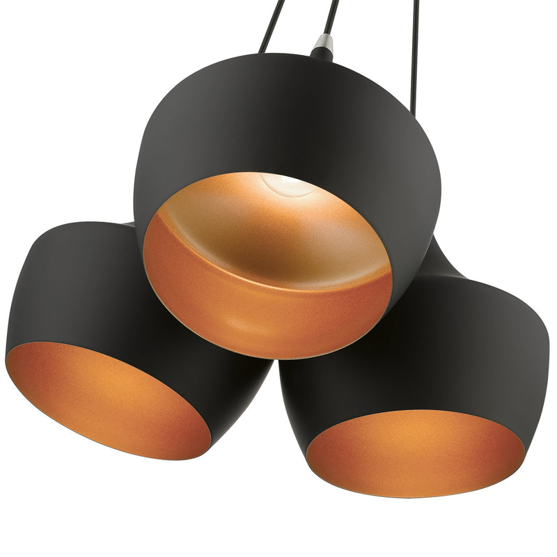Livex Lighting 41083-04 Three Light Pendant, Black