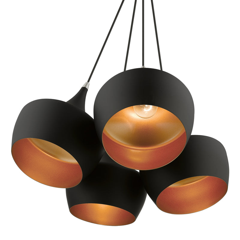 Livex Lighting 41084-04 Four Light Pendant, Black