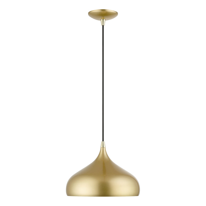Livex Lighting 41172-33 One Light Pendant, Soft Gold w/ Polished Brasss