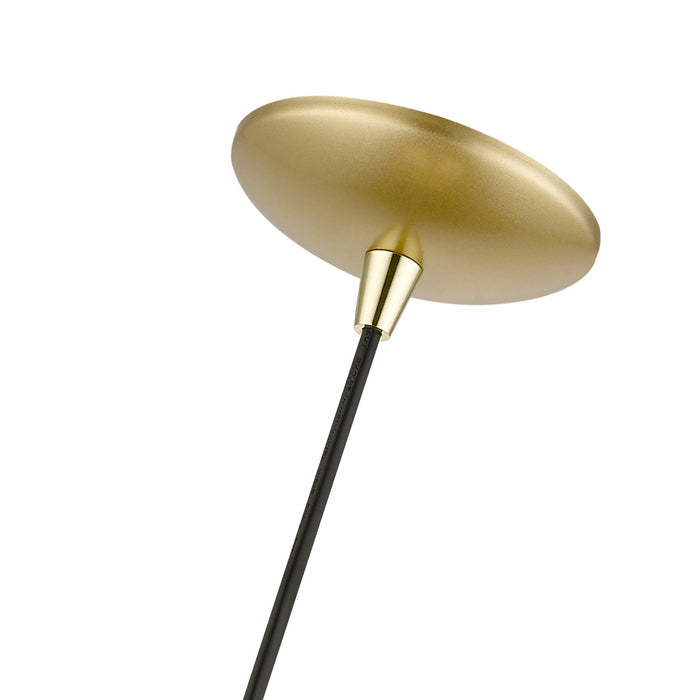 Livex Lighting 41172-33 One Light Pendant, Soft Gold w/ Polished Brasss